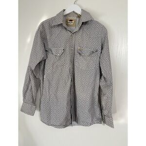 Larry Mahan Men's Long Sleeve Cowboy Western Print Pearl Snap Shirt Size Medium